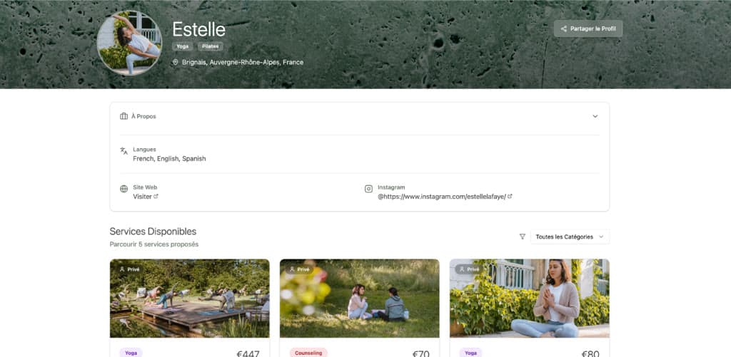 Une vitrine pour vos profils et pratiques