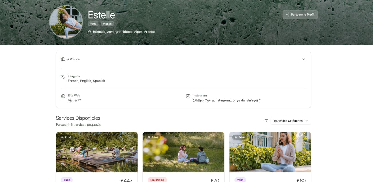 Une vitrine pour vos profils et pratiques